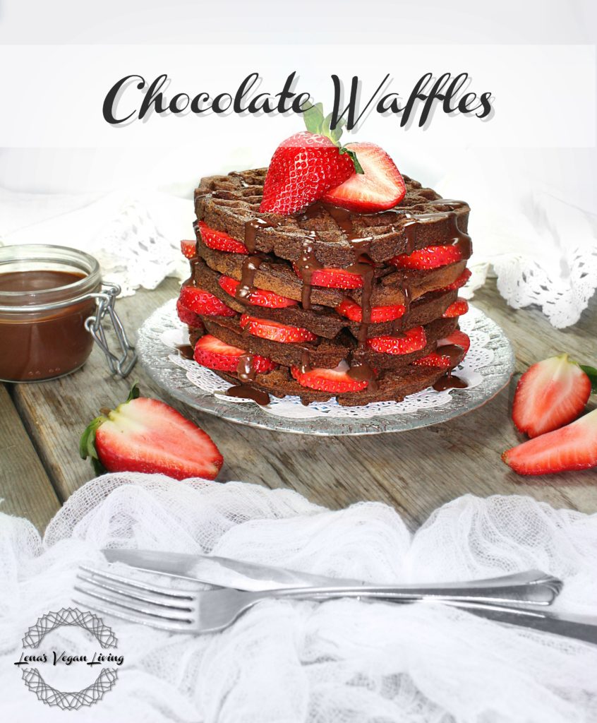 Chocolate Waffles with Strawberries may be just what you need for Sunday brunch. Vegan - Gluten Free - Refined Sugar Free