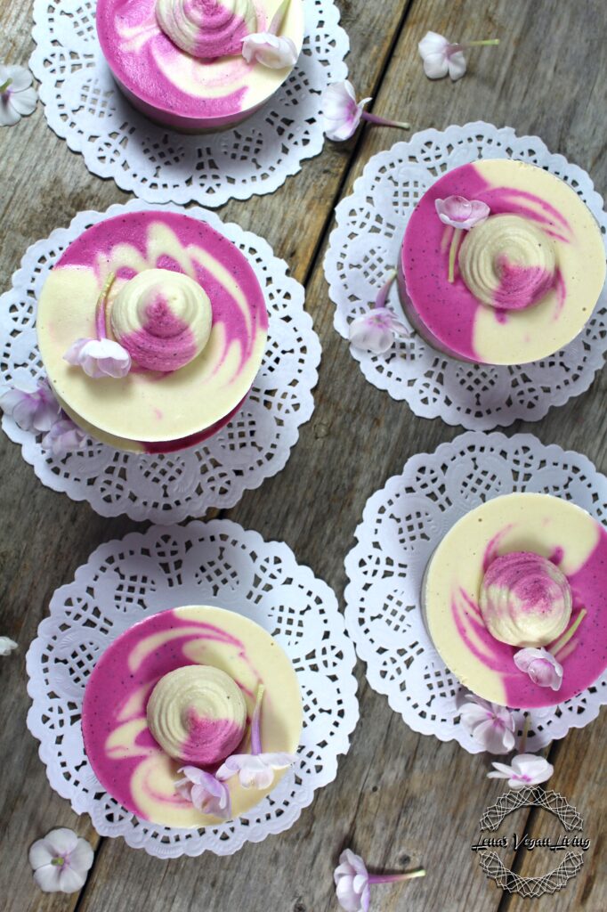Pitaya Mini Cheesecakes with Lemon are cute and delicious. Raw– Vegan – Gluten Free - Refined Sugar Free