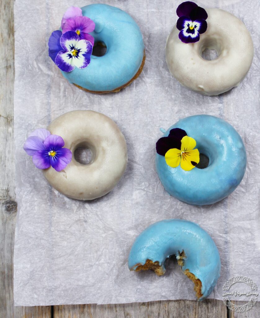 Spring Donuts dipped in smooth White Chocolate glaze are lovely treat for anytime of the year. Vegan – Gluten Free –Refined Sugar Free – Guilt free