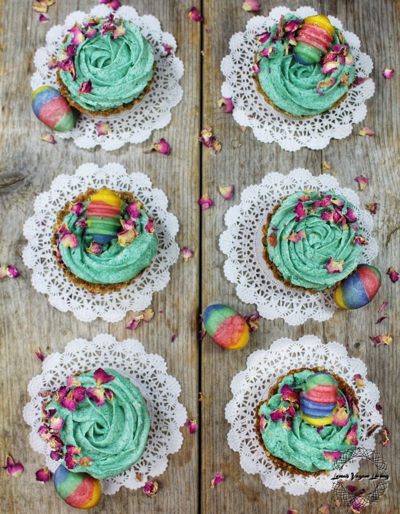 Spring Tartlets are adorable double-layer delights with a chewy crust. You can decorate with edible flowers or easter eggs.